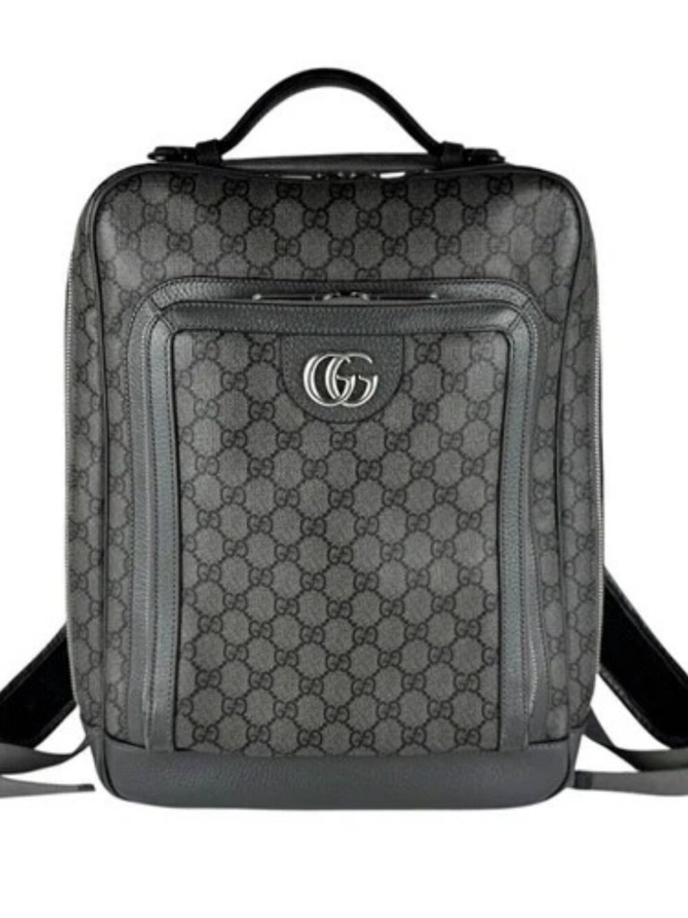 Auth GUCCI Ophidia Backpack Gray PVC/Silvetone - z10729